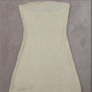 Peppermayo Shimmering Gold Strapless Dress